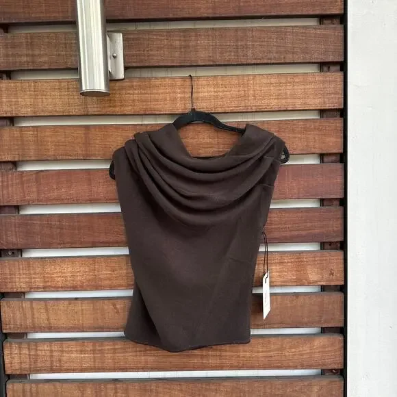 Staud Mabel Wool Sweater in Earth Brown - Picture 7 of 8